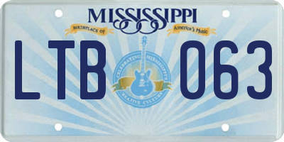 MS license plate LTB063