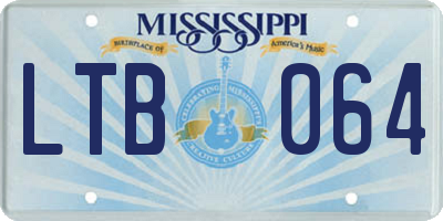 MS license plate LTB064