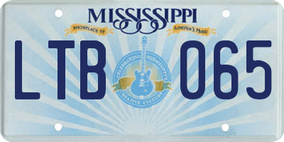 MS license plate LTB065