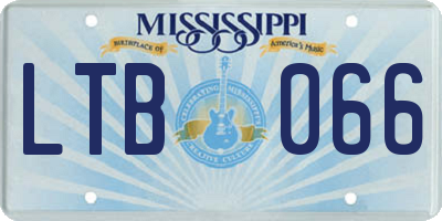 MS license plate LTB066