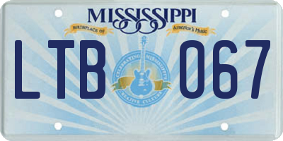 MS license plate LTB067