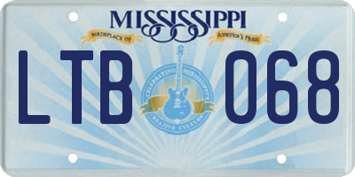 MS license plate LTB068