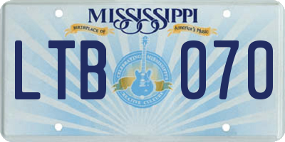 MS license plate LTB070
