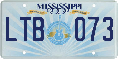 MS license plate LTB073