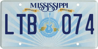 MS license plate LTB074