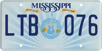 MS license plate LTB076