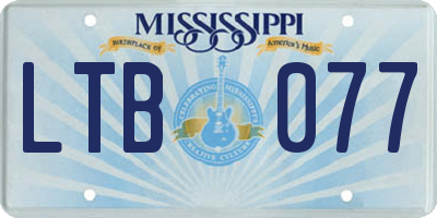 MS license plate LTB077