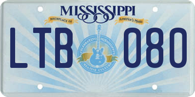 MS license plate LTB080