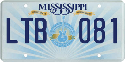 MS license plate LTB081