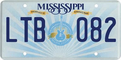 MS license plate LTB082