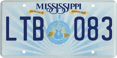 MS license plate LTB083