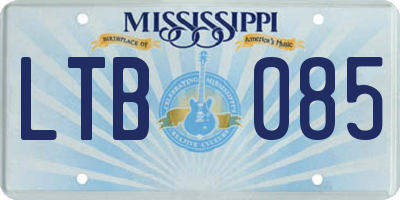 MS license plate LTB085