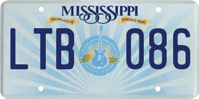 MS license plate LTB086