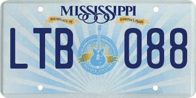 MS license plate LTB088