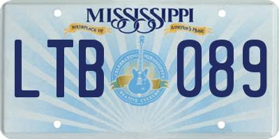 MS license plate LTB089
