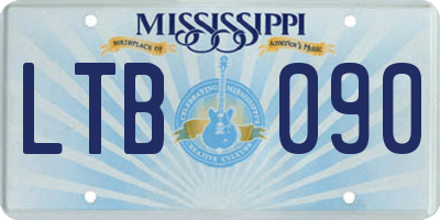 MS license plate LTB090
