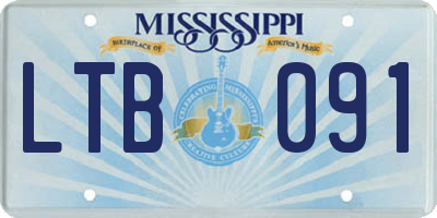 MS license plate LTB091