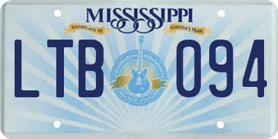 MS license plate LTB094