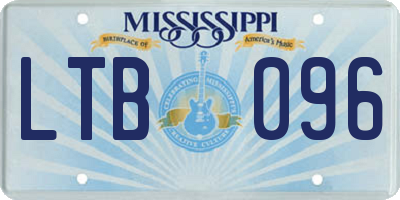 MS license plate LTB096
