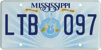 MS license plate LTB097