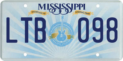 MS license plate LTB098