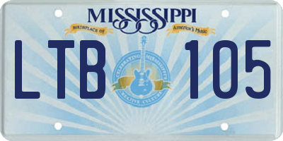 MS license plate LTB105