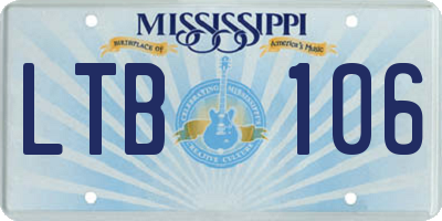 MS license plate LTB106