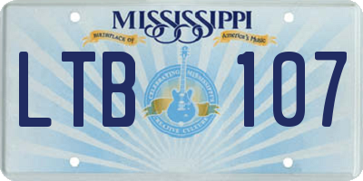 MS license plate LTB107