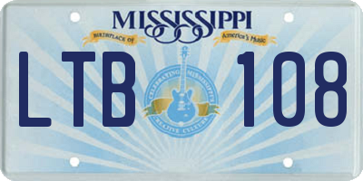 MS license plate LTB108