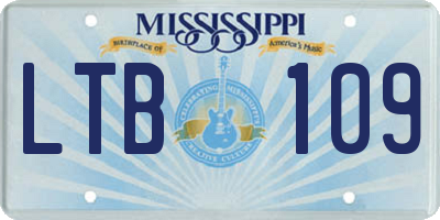 MS license plate LTB109