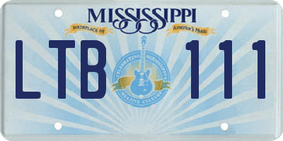 MS license plate LTB111