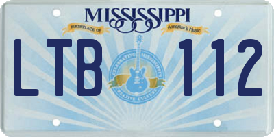 MS license plate LTB112