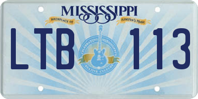 MS license plate LTB113