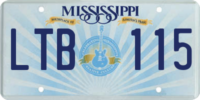 MS license plate LTB115