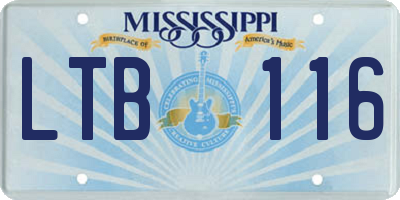 MS license plate LTB116