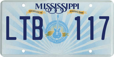MS license plate LTB117