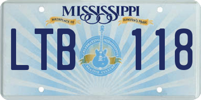 MS license plate LTB118