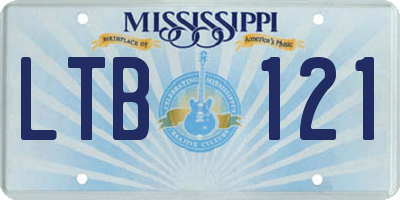 MS license plate LTB121