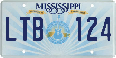 MS license plate LTB124