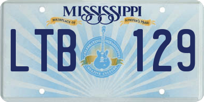 MS license plate LTB129