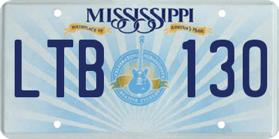 MS license plate LTB130