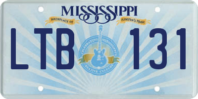 MS license plate LTB131