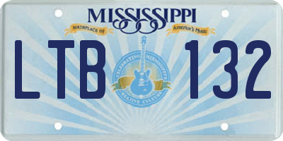 MS license plate LTB132