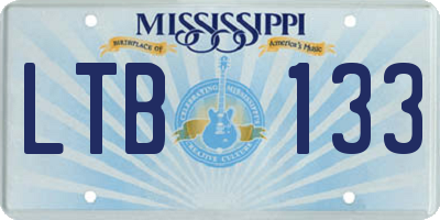 MS license plate LTB133