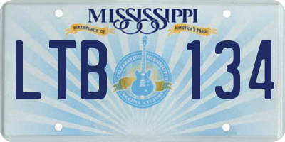 MS license plate LTB134