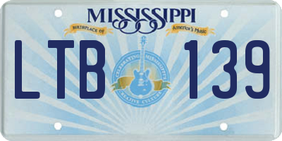 MS license plate LTB139