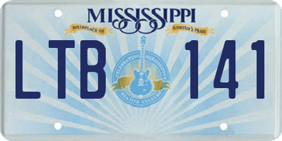 MS license plate LTB141