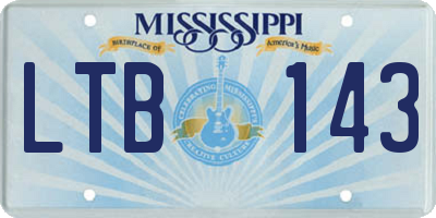 MS license plate LTB143