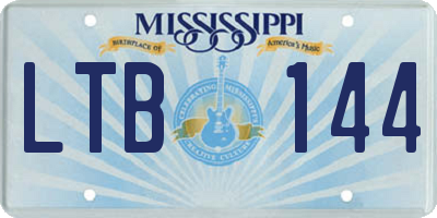 MS license plate LTB144
