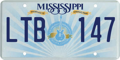 MS license plate LTB147